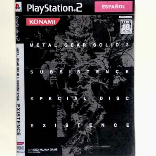 Producto - Metal Gear Solid 3 Subsistence Existence