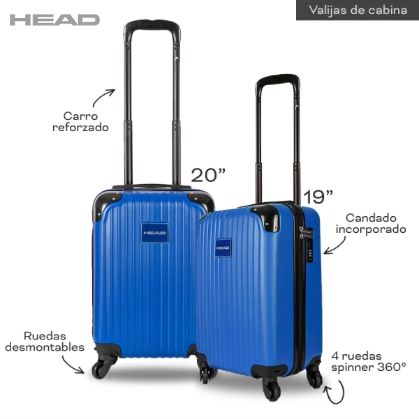Set de 2 Valijas para Cabina - Azul - TEK Store