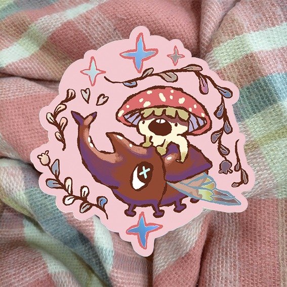 Producto - sticker vinilo holografico "escarabajo a la carga"