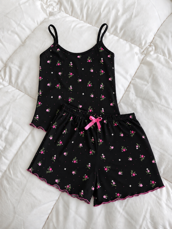 Producto - Pijama flores negro morley [MUSCU+SHORT] - 0