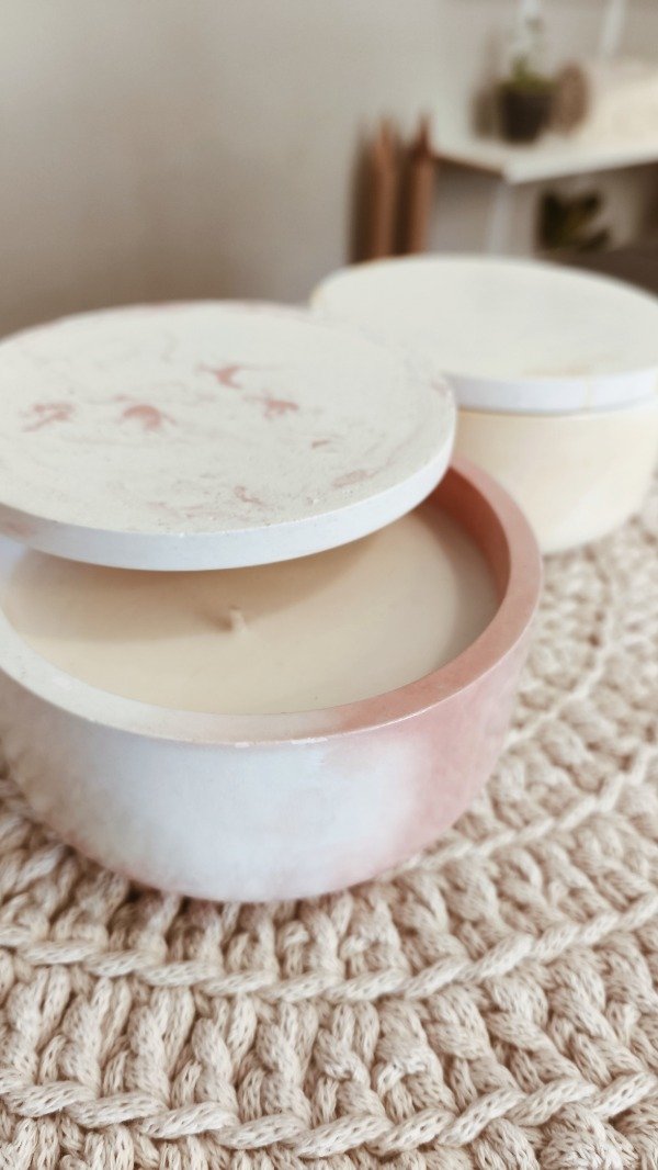 Producto - Vela Minimal Marble - rosa (grande)