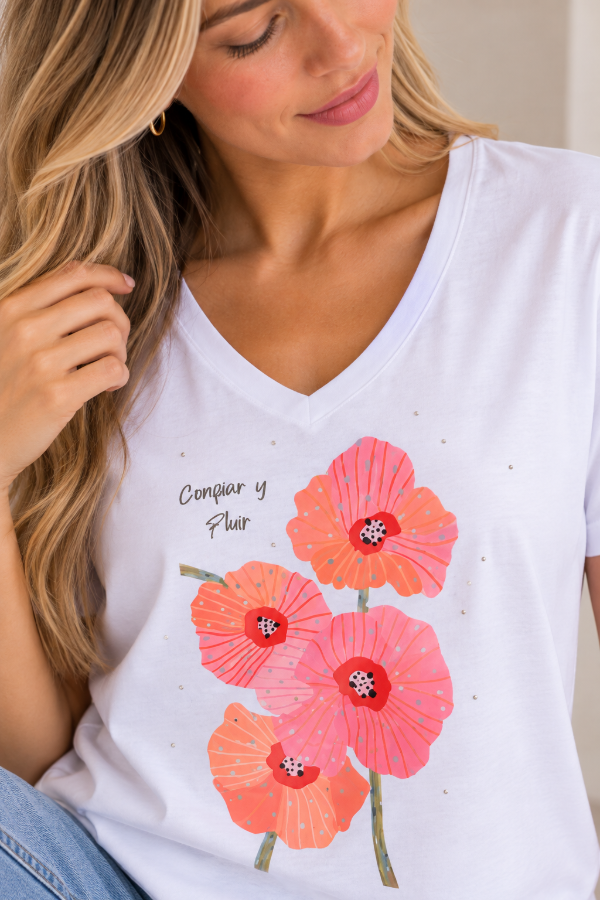 Producto - Remera de Mujer Confiar y Fluir de Algodón Estampada - KRONE - 2