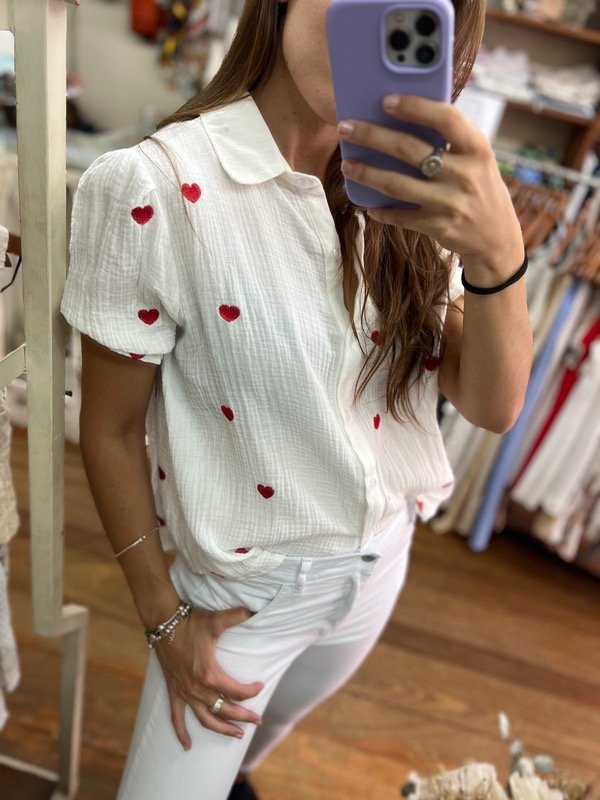 Producto - Camisa manga corta corazones