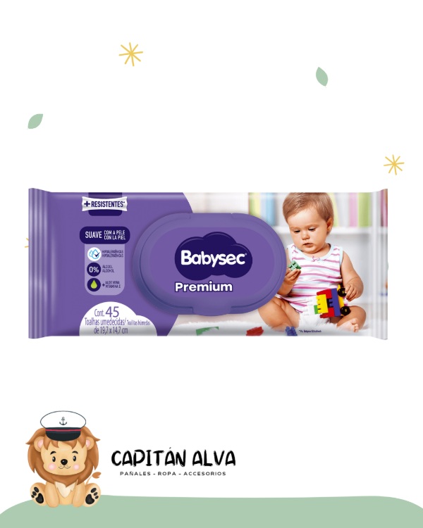 Producto - Toallitas húmedas Babysec Premium - 45 unidades