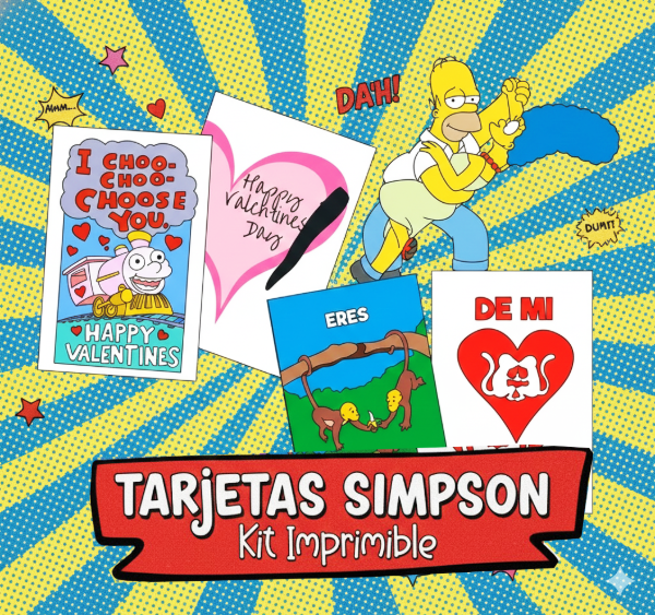 Producto - Kit Imprimible Tarjetas San Valentín Los Simpson