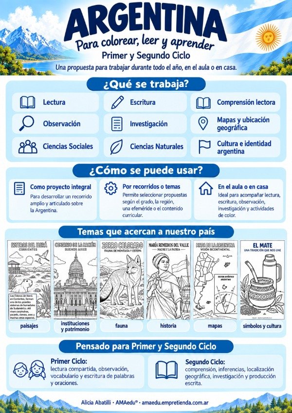 Producto - ARGENTINA EN TRAZOS - Para colorear, leer y aprender - 3