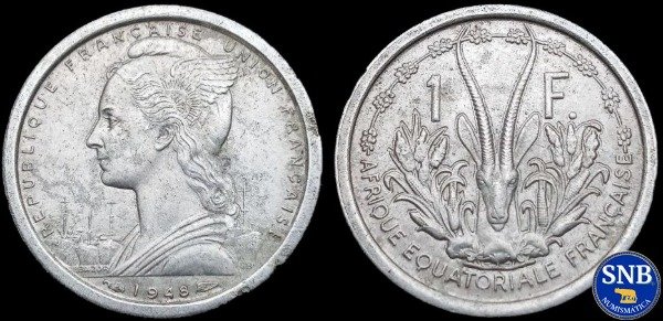 Producto - África Ecuatorial Francesa - 1 Franco (1948) KM #6 [VF]