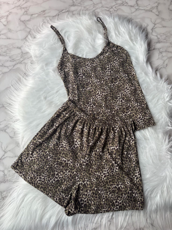 Producto - Pijama de morley PREMIUM corto + musculosa - Print Marrón Nuevo