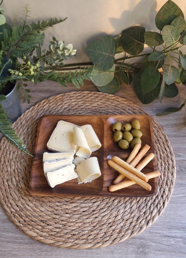 Producto - BANDEJA ACACIA RECTANGULAR DE 3 DIVISIONES MANILA 25,5X19 CM - 0