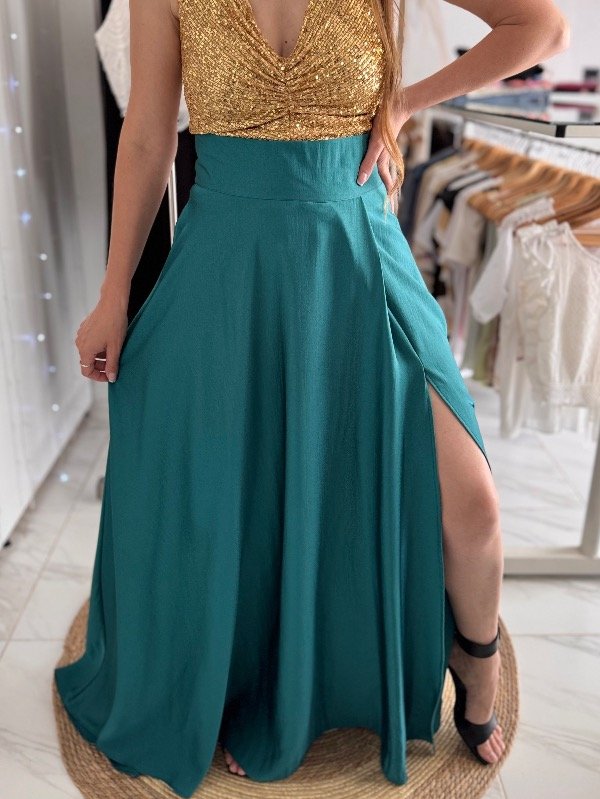 Producto - Maxifalda Isaura Verde