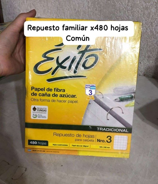 Producto - REPUESTO EXITO 480 HOJAS - FAMILIAR