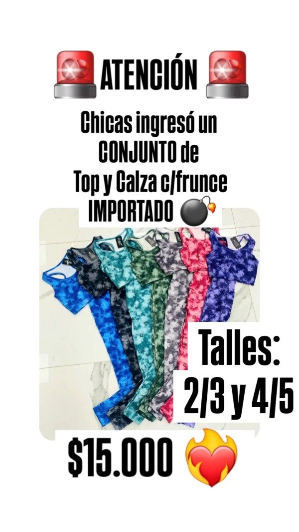 Producto - Conjunto top + calza c/ frunce