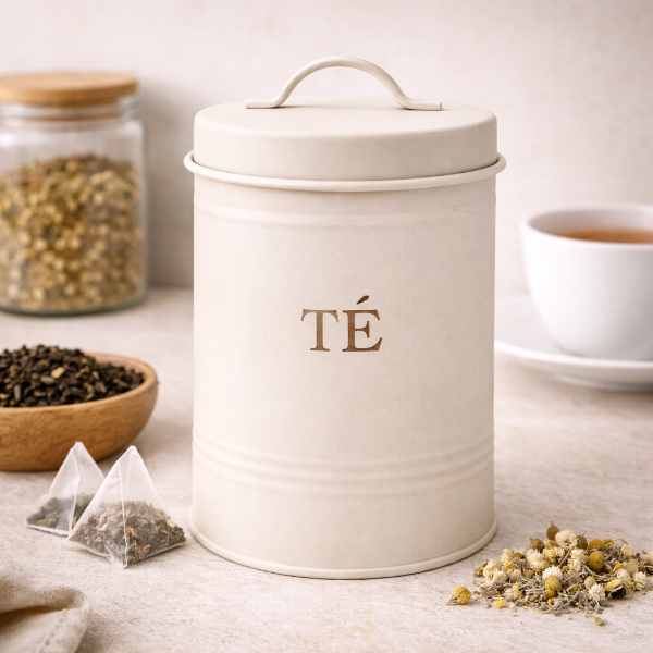 Producto - Lata para Té Vintage de Acero con Tapa Organizador de Cocina Tea