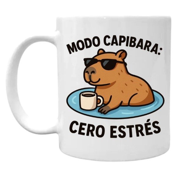 Producto - Taza de capibaras con frases divertidas  Taza cerámica meme
