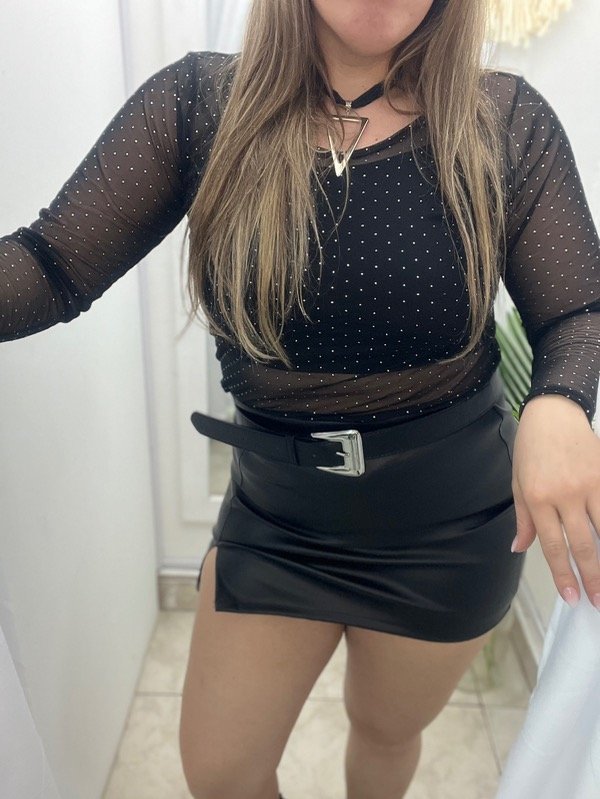 Producto - Pollera Ecocuero Negra