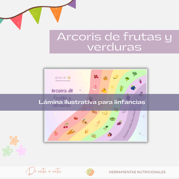 Producto - Lámina: Arcoiris de frutas y verduras (digital)
