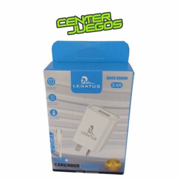 Producto - CARGADOR LEGATUS + CABLE TIPO C 3.4A RC5003400C