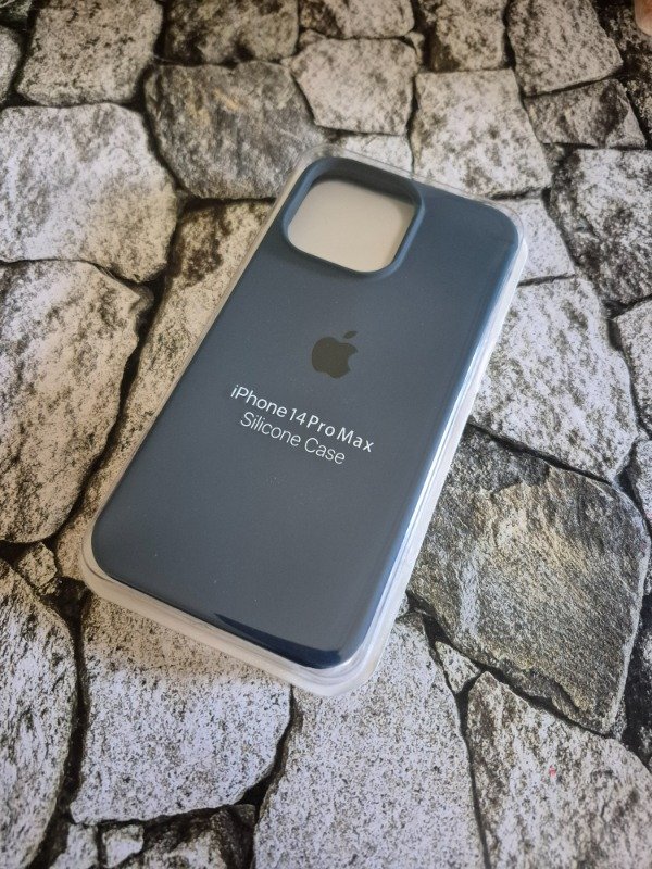 Producto - Funda silicone case logo Iphone 14 Pro Max azul oscuro