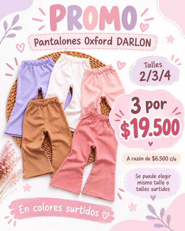 Producto - PROMO x 3 PANTALÓN OXFORD LISO