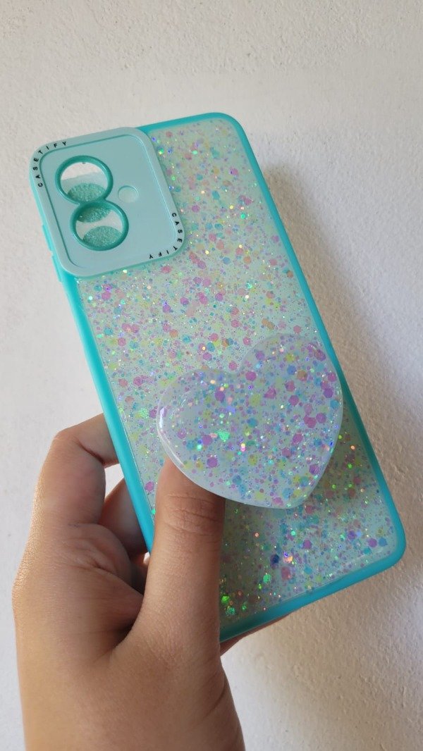 Producto - G14 funda con pop brillo celeste