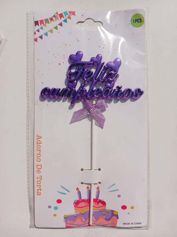 Producto - Cake Topper Acrílico "FC" Metalizado M05
