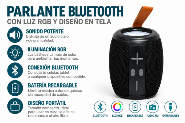 Producto - Parlante Fabric FM/BT/USB - 0