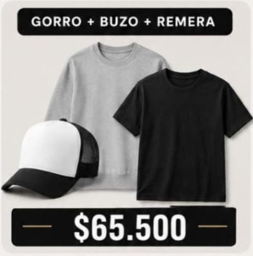 Producto - Combo Remera + Buzo + Gorra
