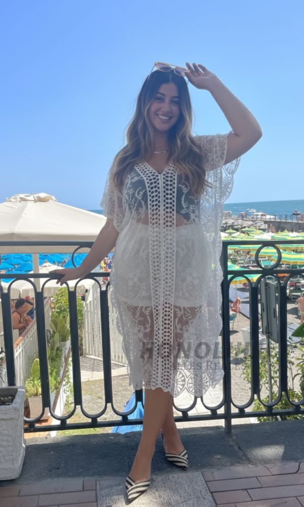 Producto - Vestido Playero Calado Blanco