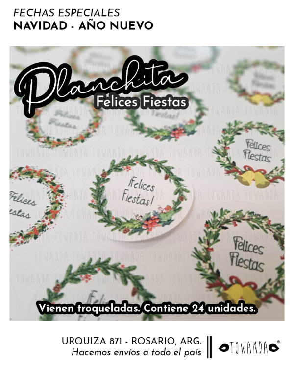 Producto - Stickers Felices Fiestas 4cm