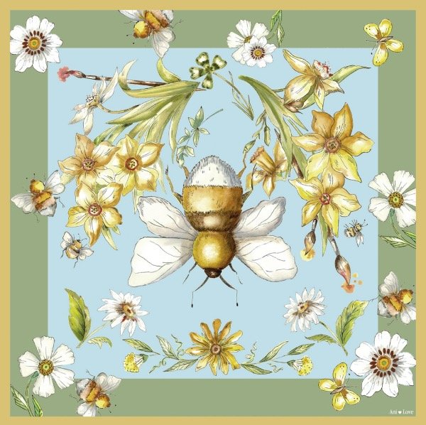 Producto - Pañuelo Abeja celeste
