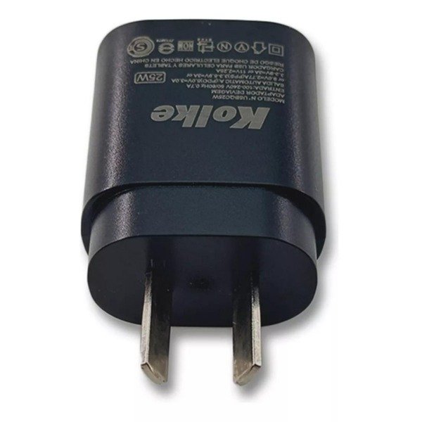 Producto - CARGADOR KOLKE TIPO C/CABLE 25W CARGA RÁPIDA NEGRO