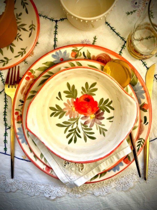 Producto - Cazuela con flores vintage