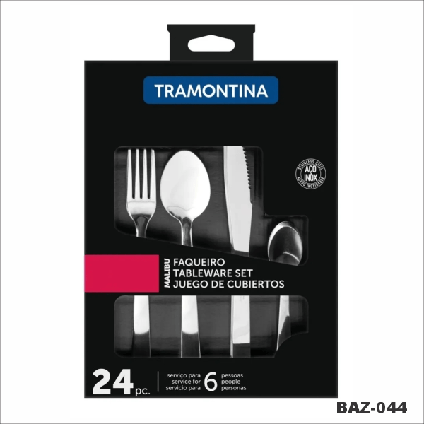 Producto - SET DE CUBIERTOS EN CAJA TRAMONTINA ORIGINAL 24 PCS METAL