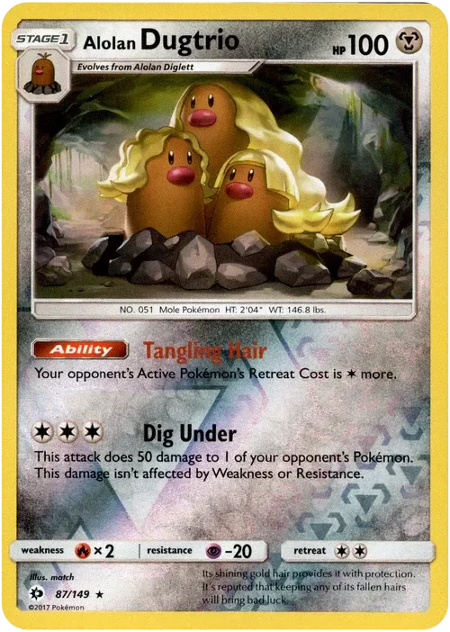 Producto - Alolan Dugtrio - 87/149 - Sun and Moon - Reverse Holo