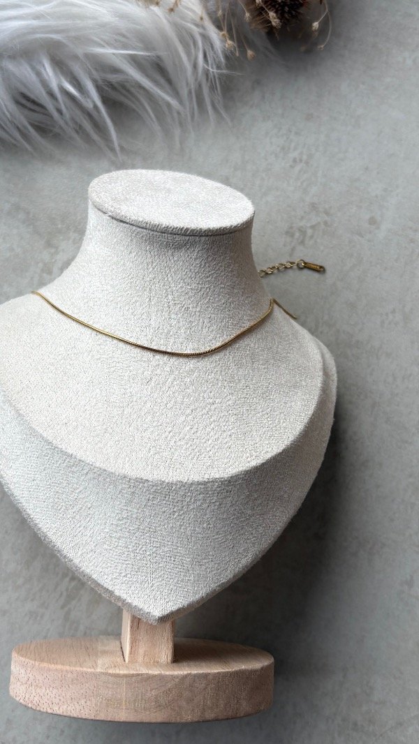 Producto - Collar basic acero dorado l
