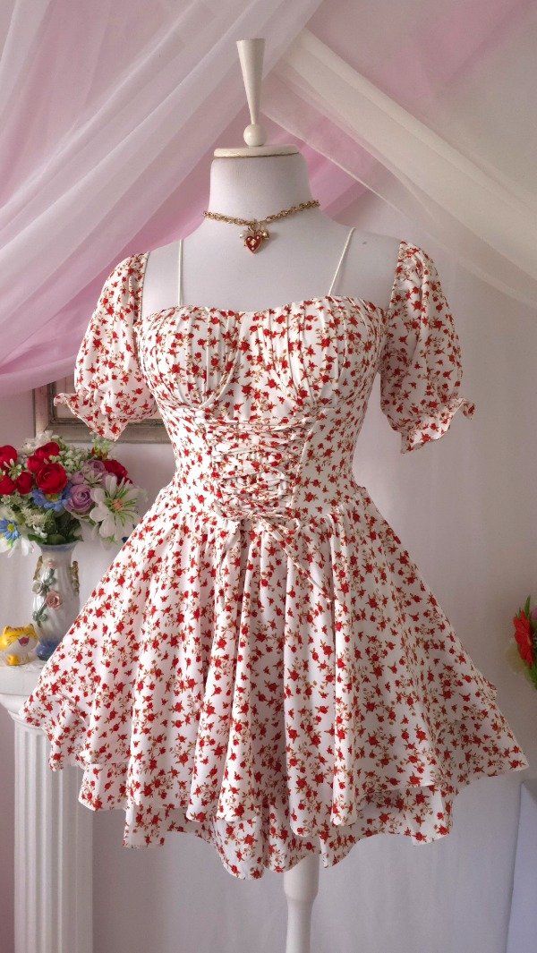 Producto - Vestido Coquette Sarah Blanco Estampado! IMPORTADO NUEVO - 0