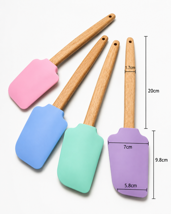 Producto - ESPATULA SILICONA GRANDE MANGO MADERA