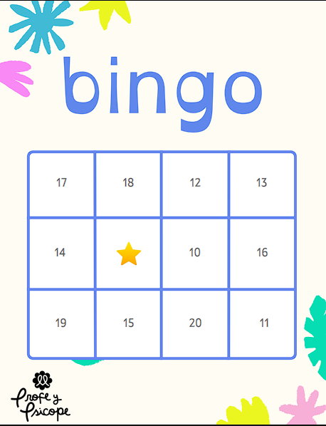 Producto - Bingo matemático del 10 al 20  Sumas y restas