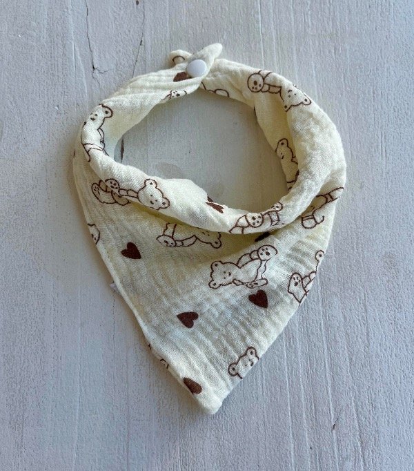 Producto - Bandana de gasa - Osos y corazones