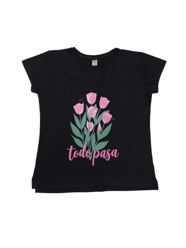 Producto - Remera estampada Xime Flor Rosa