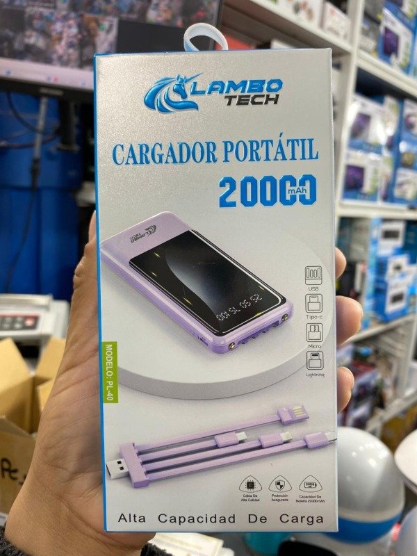 Producto - Cargador portátil LAMBO 20000mAh 4 en 1
