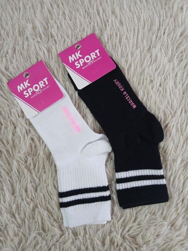 Producto - Medias 3/4 blanco- negro x2