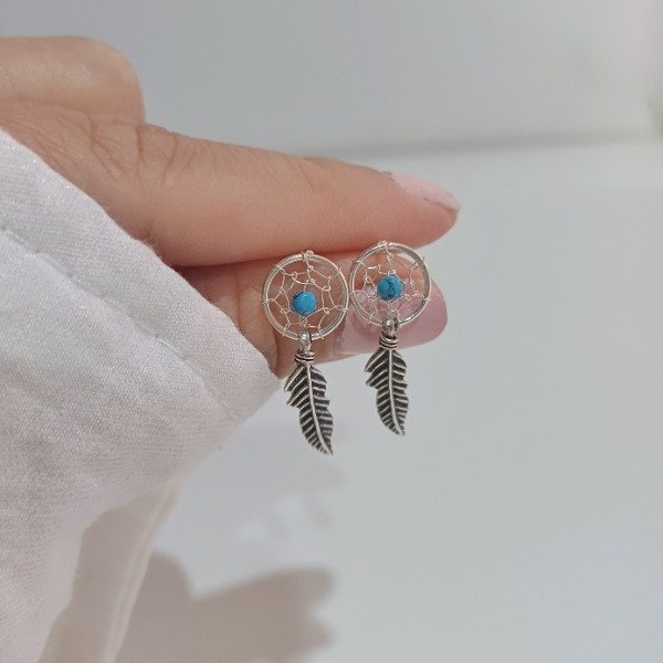 Producto - PAR DE AROS AMALIA ATRAPASUEÑO PLATA 925