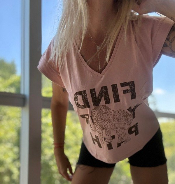 Producto - Remera de algodón con estampas/rosa