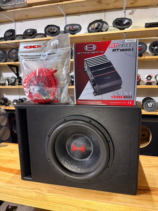 Producto - COMBO SUB 12" DYNA H212K 1000RMS + POTE DYNA RT1200.1 + CABLES + CAJON A MEDIDA
