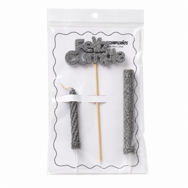 Producto - Kit de cumpleaños Vela + Bengala + Topper - 1