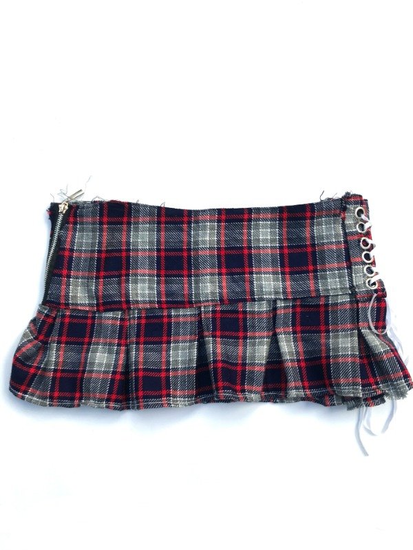 Producto - Pleated skirt cuadrille con ojalillos - 0