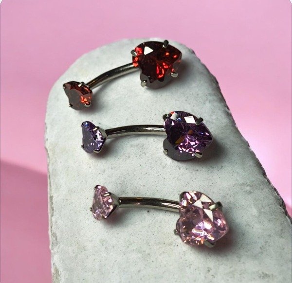 Producto - Ombligo corazon doble piedra