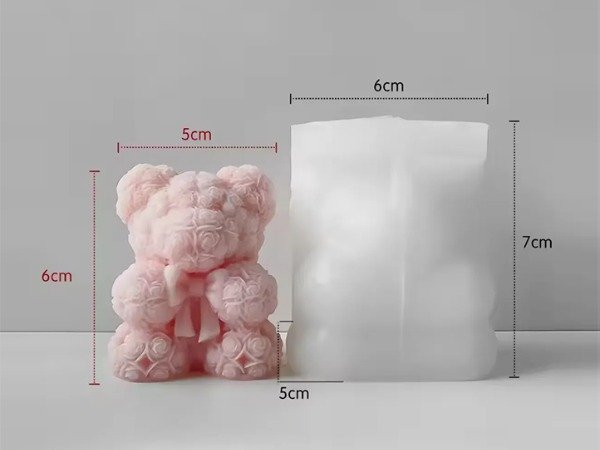 Producto - Molde osito con flores y moño