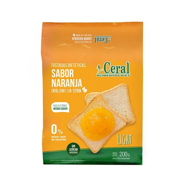 Producto - Tostada Dulce sabor Naranja con Stevia Ceral